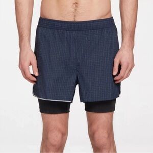 VRST Hybrid Shorts w/ Liner Athletic Elastic Drawstring Waist Moisture Wicking